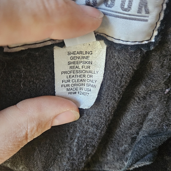 Blue Duck Black Shearling Coat with Hood - Picture 7 of 9